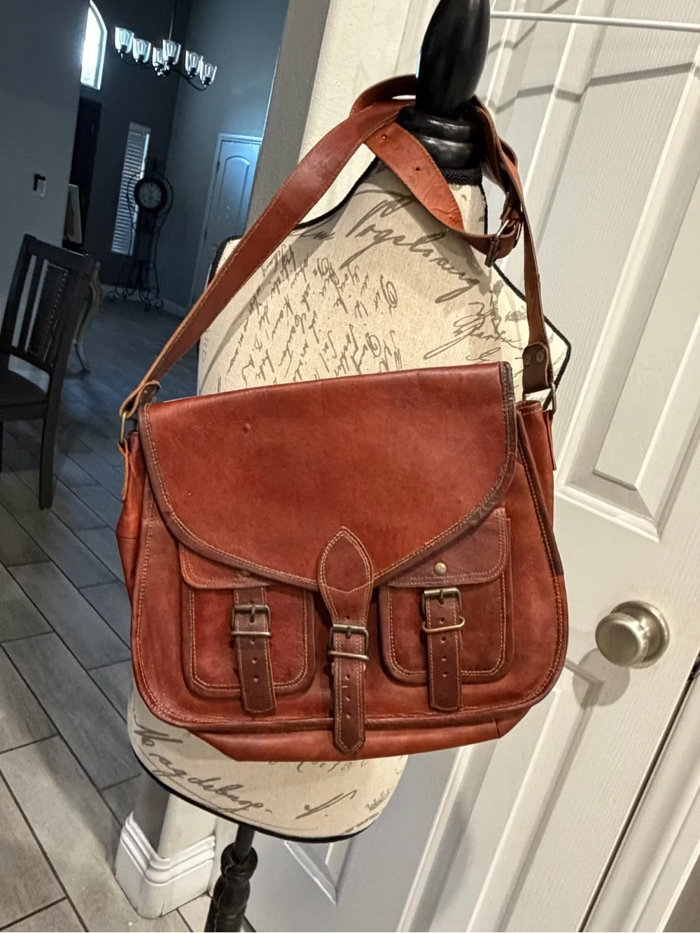 Brown Leather Messenger Bag - Classic Men's komal Crossbody
